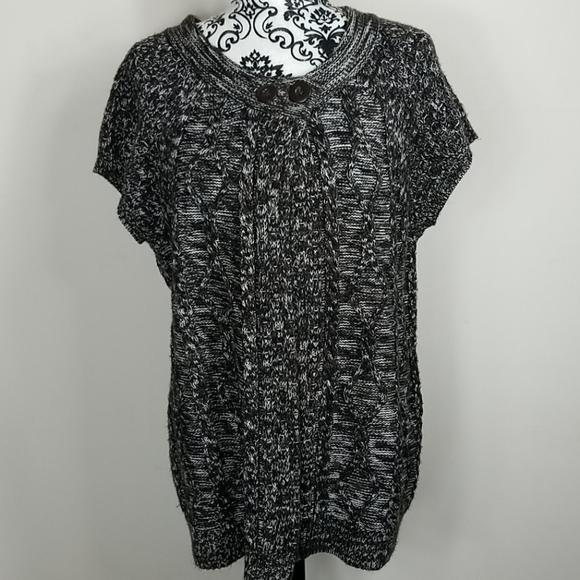 Kim Rogers Sweaters - Women's Large Shortsleeved Cable Knit Cardigan